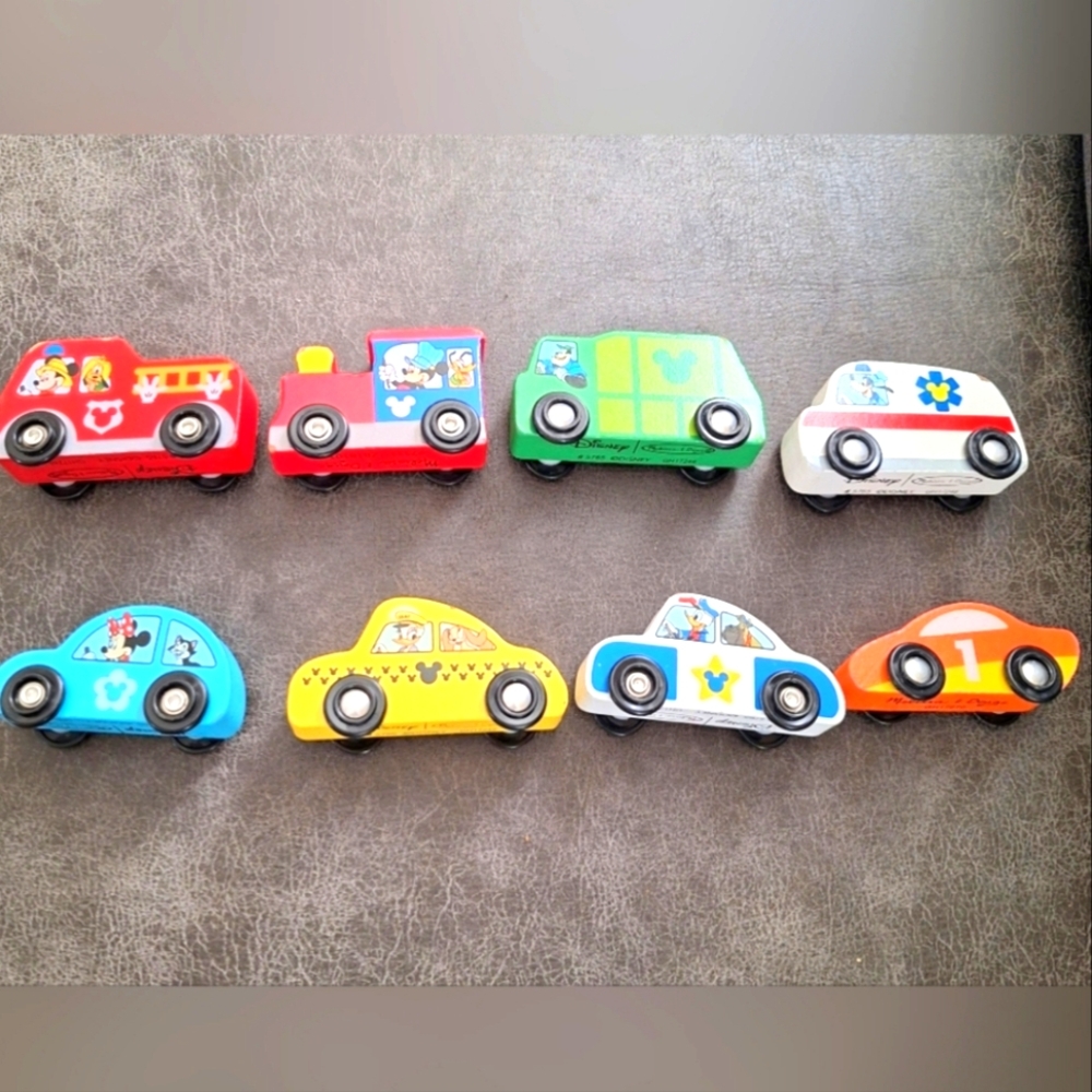 Disney Colorful Wooden Toy Cars Set